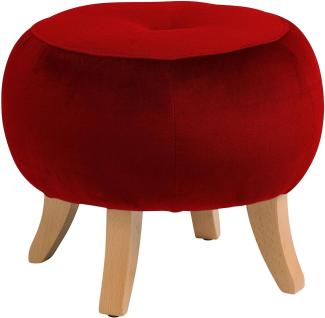 Hocker Karmen Bezug Samtvelours Buche natur / ziegel 22174