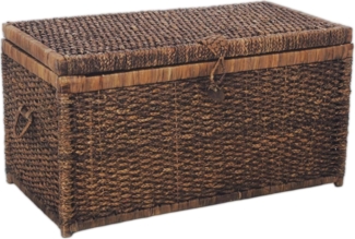 VIVANNO Wäschetruhe Wasserhyazinthe LEA Rechteckig, Braun Geflochten 84x45x45 cm