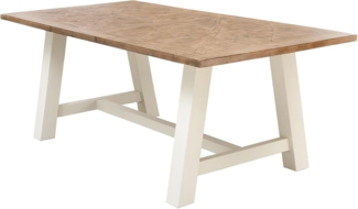 riess-ambiente Esstisch HAMPTONS 165cm hellbraun/creme - Pinienholz, 6 Sitzplätze, rechteckig (Einzelartikel, 1-St), Massivholz-Esstisch - ideal für Landhaus-Küchen, Wohn- und Esszimmer