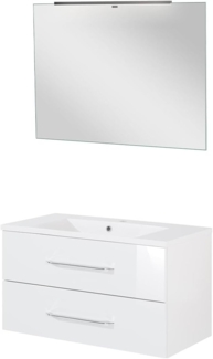 Fackelmann B.CLEVER Badmöbel Set 4-teilig, 90 cm, Weiß