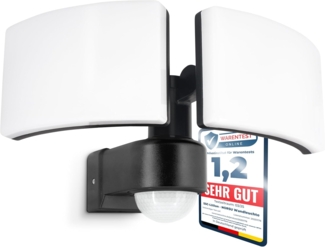 SSC-LUXon LED Aufbaustrahler NORSU LED Wandstrahler Bewegungsmelder IP65 schwenkbar drehbar 40W, Neutralweiß