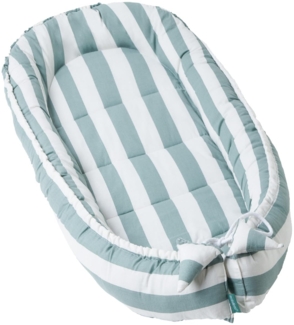 molis&co - Babynest - 100% Baumwolle (Oeko-TEX) - Babynestchen Neugeborene - Ideal als Reisebett, Kuschelnest Geeignet & Cradle Reducer - 90x50 cm - PopCorn Stripes