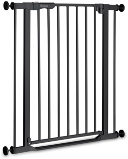 hauck Treppenschutzgitter Türschutzgitter Clear Step Autoclose 2 für Breiten 75-80 cm Ultra Flache Schwelle, Automatischer Schließmechanismus, ohne Bohren, Einhändiges Öffnen, Metall (Black)