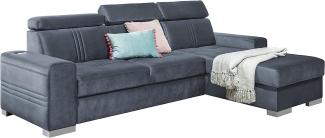 99rooms Neilo Ecksofa Velours MONOLITH Grau Rechts mit