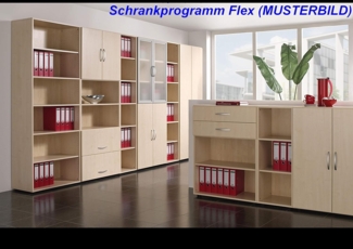 Flügeltürenschrank mit Standfüßen, Griff links oder rechts, 40x42x75cm, Ahorn Lichtgrau
