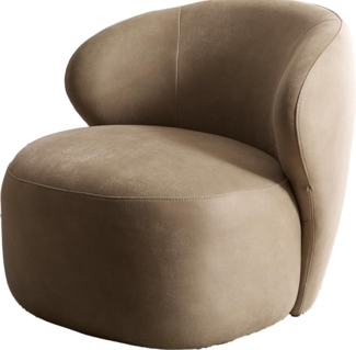 Loungesessel Pulo 80x80 cm Mikrofaser Beige Vintage