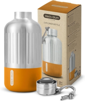 Trinkflasche Isolierflasche 0,65L Edelstahl black+blum orange BAM-EIWB-S003