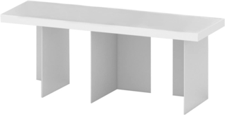 Tojo-bieg Anbaumodul klein | erweiterbares Regal | freistehendes Bücherregal | MDF beschichtet weiß, Winkel Aluminium | 80 x 28 x 26 cm