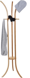 Garderobenständer HWC-D89, Standgarderobe Garderobe Kleiderständer, Holz Bambus 177x48x48cm