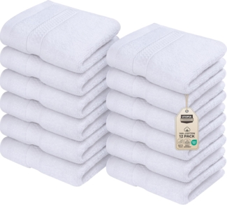 Utopia Towels - 12er Pack Seiftücher mit Aufhängeschlaufen 30x30 cm, aus 100% Baumwolle weiche und saugfähige Waschlappen für die Gesichtsreinigung (Weiß)