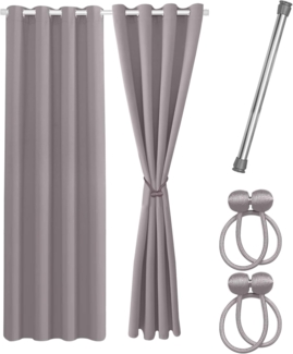 Cozyor Verdunkelungsvorhang Set mit 2x Vorhang + 2x Magnethalter + wahlweise mit Stange, Ösen (2 St), verdunkelnd, Mikrofaser Polyester