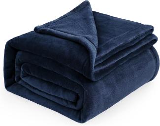 BEDSURE Kuscheldecke Flauschig Decke Fleecedecke - Wohndecke Warm Winter Weich, Sofadecke XXL, Decke Couch Blanket, Kuscheldecke Große, Wohn- & Kuscheldecken 220x240 cm, Sofa überwurfdecke Blau Navy