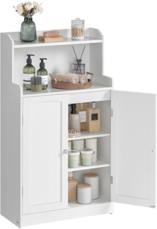 VASAGLE Badezimmerschrank, Badschrank mit 2 Türen, 2 verstellbare Eingeböden, 30 x 60 x 100 cm, Schrank für Esszimmer, Küche, Wohnzimmer, wolkenweiß BBC770W01