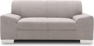 DOMO Collection Sofa Alisson, 2er Couch, 2-Sitzer, 2er Garnitur, 164x83x75 cm, Polstergarnitur in hellgrau