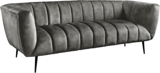 riess-ambiente Sofa NOBLESSE 225cm grau / schwarz, Einzelartikel 1 Teile, Wohnzimmer · Samt · Metall · 3-Sitzer · Federkern · Retro Design