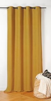 Linder Inuit Thermo- und Verdunkelungsvorhang, Senfgelb, mit Ösen, 140x260 cm
