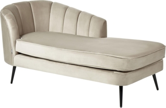 Chaiselongue Samtstoff beige linksseitig ALLIER