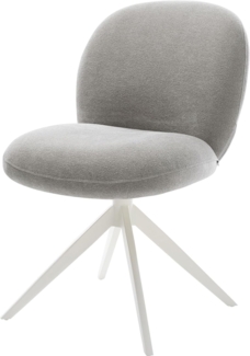 Drehstuhl Nube-Flex Strukturstoff Soft Grau Kreuzgestell breit Weiß 360° drehbar Wippfunktion Taschenfederkern