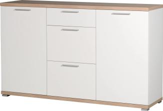 Sideboard TOP in Weiß/ Sonoma Eiche Nb., matt, ca. 144x88x40cm