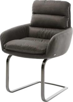 Freischwinger Abelia-Flex mit Armlehnen Mikrofaser Anthrazit Vintage Freischwinger flach Graphit