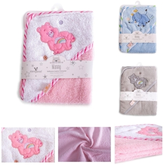 Cangaroo Baby-Kapuzenhandtuch Manny 76 x 76 cm Babyhandtuch Tiermotiv Baumwolle rosa