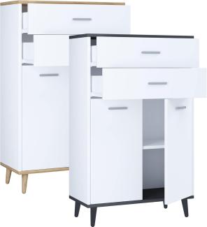 VCM Midischrank Holz Badmöbel Sideboard Kommode Bad Schrank Landos (1-St)