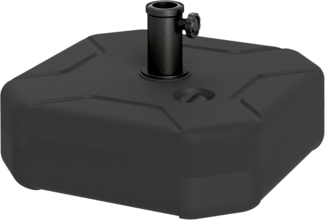 Outsunny Schirmhalter bis 25 kg befüllbar, Quadratisch, für Balkon, Terasse, Garten, Schwarz, für Stöcke bis Ø 48 mm, Sonnenschirmständer, 1 tlg, Schirmständer