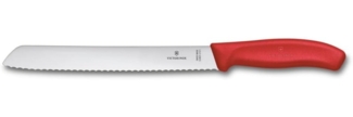 Victorinox Swiss Classic Profi Brotmesser, Extra Scharfe Klinge, Wellenschliff, 21 cm, Robuster Kunststoffgriff, Rostfreier Stahl, Rot