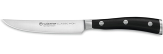 Wüsthof Steakmesser 12 cm Klinge, Classic Ikon (4096-7), scharfes Fleischmesser, geschmiedet, optimale Balance durch Doppelkropf