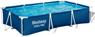 Bestway Steel Pro Frame Pool ohne Pumpe 300 x 201 x 66 cm, dunkelblau, eckig