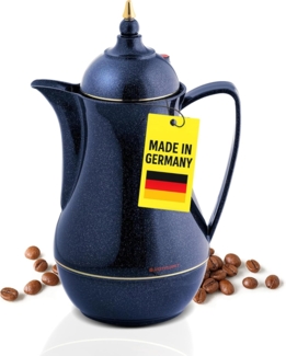 ROTPUNKT Isolierkanne 1,0 ltr. hochwertig I Glaseinsatz I Thermo I 24 std warm 36 Std kalt, 1 l, (Kaffeekanne I Teekanne), Glaskolben aus doppelwandigem Rosalin-Glas