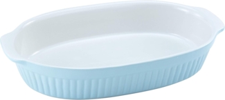 CreaTable Auflaufform Pastell Kitchen, Steinzeug, (1-St), klassisches Streifenrelief, umlaufender Kantenschutz, Pastellfarben