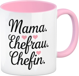 speecheese Tasse Mama Ehefrau Chefin Kaffeebecher in rosa