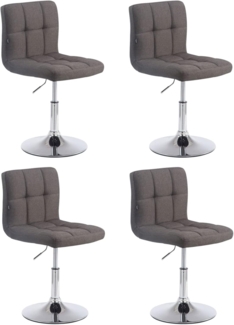 CLP 4er Set Lounger Palma Stoff Lounger höhenverstellbar und drehbar, dunkelgrau