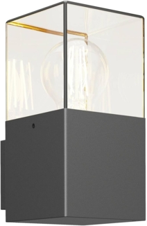 Lucande Außen-Wandleuchte Keke, dimmbar, Leuchtmittel nicht inklusive, Modern, Aluminium, Kunststoff, grafitgrau, 1 flammig, E27