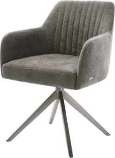 Drehstuhl Greg-Flex Bouclé Soft Schlamm Kreuzgestell breit Graphit 360° drehbar Wippfunktion Taschenfederkern