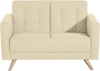 Julian Sofa 2-Sitzer Flachgewebe Beige Buche Natur