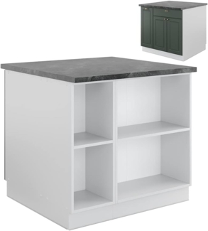 Kücheninsel Fame-Line Grün-Gold Landhaus/Weiß 90 cm mit Schublade, ohne Arbeitsplatte Vicco