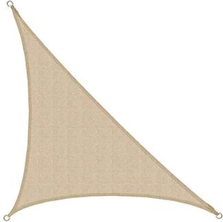 AMANKA UV Sonnensegel 3x3x4,2 HDPE Dreieck Rechtwinklig Sonnenschutz Garten Beige