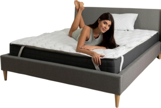 Matratzenschoner Topper 180x200 cm Premium Matratzenschutz SEI Design, Bettauflage mit ergonomische Steppung 4X Gummibänder