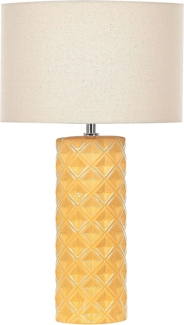 'Balonne' Tischlampe Gelb Keramik 49 cm Stoffschirm Trommelform Elegant Modern Nachttischlampe für Schlafzimmer Wohnzimmer