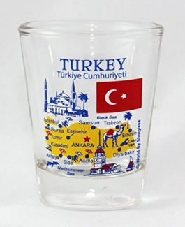 Turkey Landmarks and Icons Collage Shot Glass by World By Shotglass