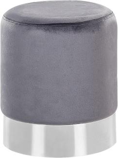 Pouf Samtstoff grau ⌀ 36 cm BRIGITTE