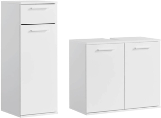 mokebo Badmöbel-Set Der Steuermann, (2-teilig), Unterschrank & Beistellschrank fürs Bad in Weiß