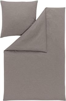 Estella Mako Interlock Jersey Bettwäsche Uni Takoma | Kissenbezug einzeln 40x40 cm | taupe