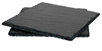 2x Schieferplatten 17x17 cm Tisch-Set Untersetzer Servierplatte Naturschiefer