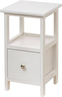 Baroni Home Nachttisch, Wohnzimmer, Wohnzimmer, Schlafzimmer, Schlafzimmer, Badezimmer, Mehrzweckschrank, Weiß 1 Schublade und 1 Einlegeboden Größe 25X25X44 cm