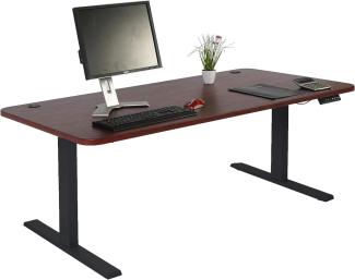 Schreibtisch HWC-D40, Computertisch, elektrisch höhenverstellbar 160x80cm 53kg MVG ~ Kirsch-Dekor, schwarz