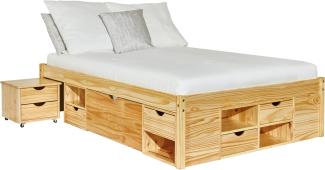 Funktionsbett Jugendbett Claas 140x200 Kiefer massiv natur lackiert