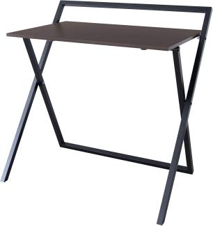Versanora Teamson Home 34" Moderner Hölzerner Klappbüro-Schreibtisch Braun/Schwarz VNF-00094, MDF & Metall, groß
